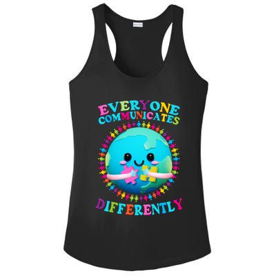 Everyone Communicated Differently Autism Awareness Acceptance Ladies PosiCharge Competitor Racerback Tank