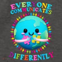 Everyone Communicated Differently Autism Awareness Acceptance Vector Backpack