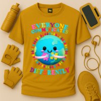 Everyone Communicated Differently Autism Awareness Acceptance Cooling Performance Crew T-Shirt