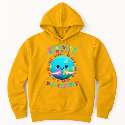 Everyone Communicated Differently Autism Awareness Acceptance Hoodie