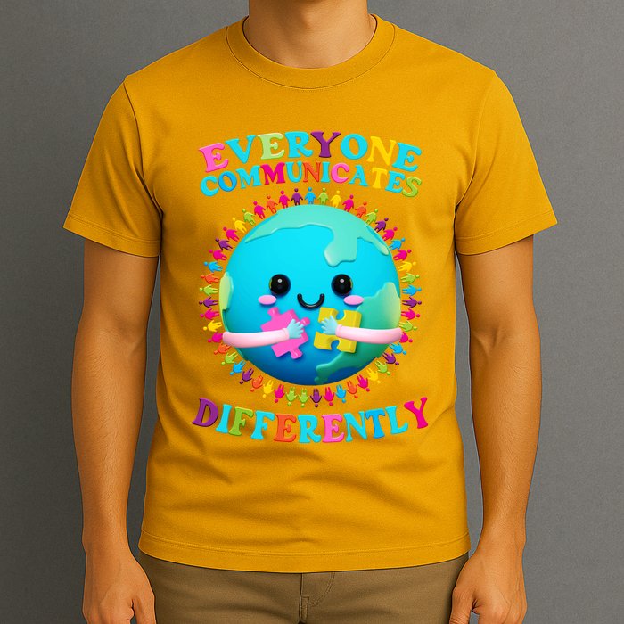 Everyone Communicated Differently Autism Awareness Acceptance T-Shirt