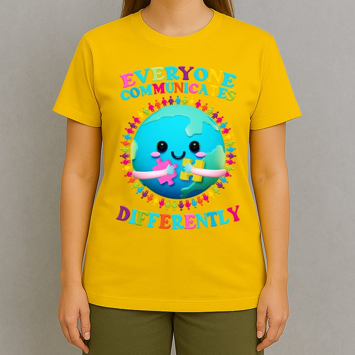 Everyone Communicated Differently Autism Awareness Acceptance T-Shirt