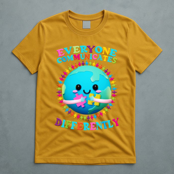 Everyone Communicated Differently Autism Awareness Acceptance T-Shirt