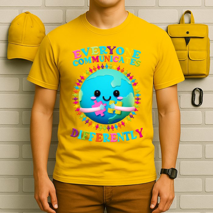 Everyone Communicated Differently Autism Awareness Acceptance T-Shirt