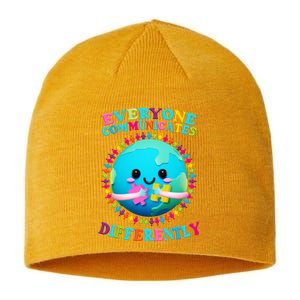 Everyone Communicated Differently Autism Awareness Acceptance Sustainable Beanie