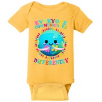 Everyone Communicated Differently Autism Awareness Acceptance Baby Bodysuit