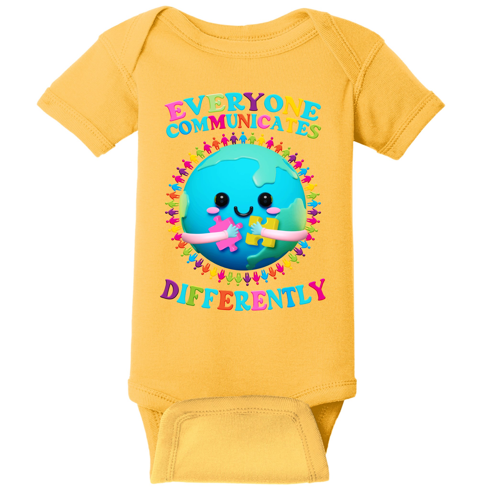 Everyone Communicated Differently Autism Awareness Acceptance Baby Bodysuit