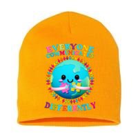 Everyone Communicated Differently Autism Awareness Acceptance Short Acrylic Beanie