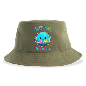 Everyone Communicated Differently Autism Awareness Acceptance Sustainable Bucket Hat