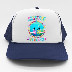 Everyone Communicated Differently Autism Awareness Acceptance Trucker Hat