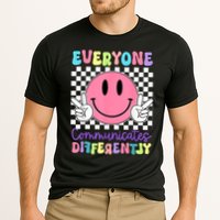 Everyone Communicates Differently Autism Awareness Teacher Cooling Performance Crew T-Shirt