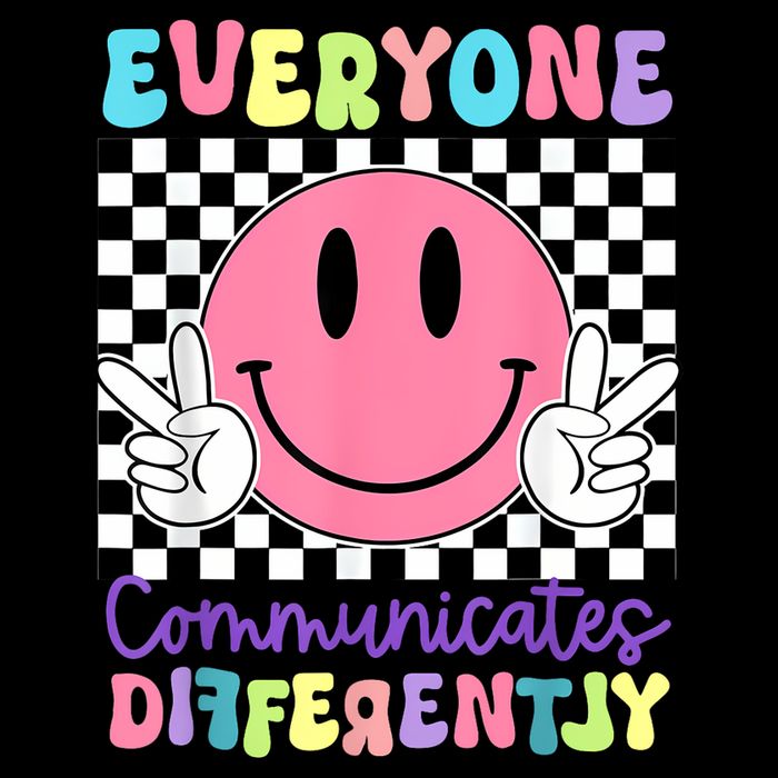 Everyone Communicates Differently Autism Awareness Teacher Cooling Performance Crew T-Shirt