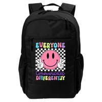 Everyone Communicates Differently Autism Awareness Teacher Backpack