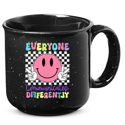 Everyone Communicates Differently Autism Awareness Teacher 15oz Campfire Ceramic Mug