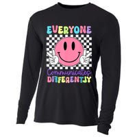 Everyone Communicates Differently Autism Awareness Teacher Cooling Performance Long Sleeve Crew