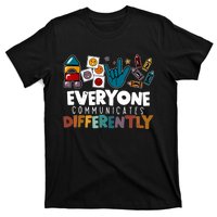 Everyone Communicate Differently Autism Awareness Day T-Shirt