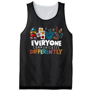 Everyone Communicate Differently Autism Awareness Day Mesh Reversible Basketball Jersey Tank