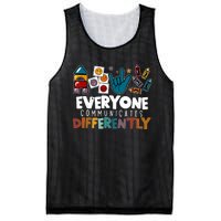 Everyone Communicate Differently Autism Awareness Day Mesh Reversible Basketball Jersey Tank