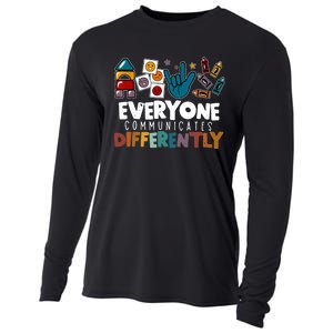 Everyone Communicate Differently Autism Awareness Day Cooling Performance Long Sleeve Crew