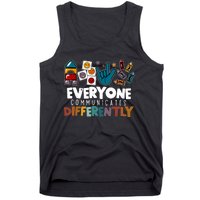 Everyone Communicate Differently Autism Awareness Day Tank Top