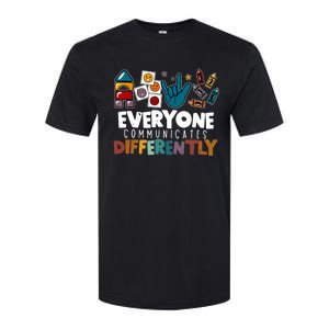 Everyone Communicate Differently Autism Awareness Day Softstyle CVC T-Shirt