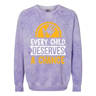 Every Child Deserves A Chance Colorblast Crewneck Sweatshirt