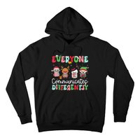 Everyone Communicate Differently Speech Therapy Christmas Hoodie