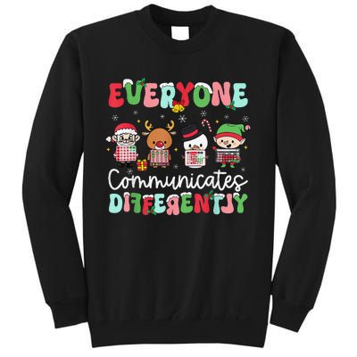 Everyone Communicate Differently Speech Therapy Christmas Sweatshirt