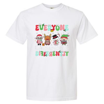 Everyone Communicate Differently Speech Therapy Christmas Garment-Dyed Heavyweight T-Shirt