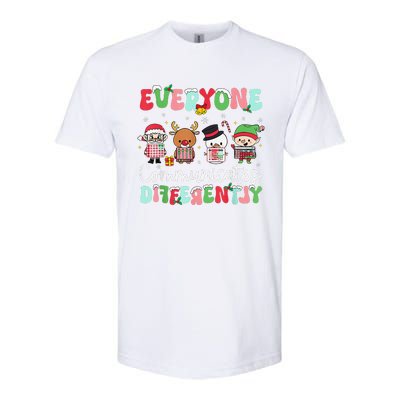 Everyone Communicate Differently Speech Therapy Christmas Softstyle CVC T-Shirt