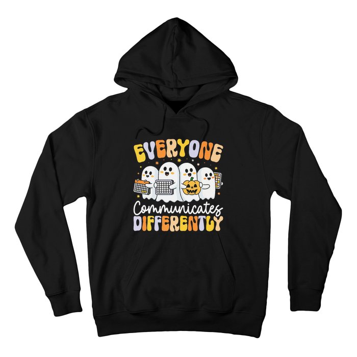 Everyone Communicates Differently Halloween Teacher Hoodie