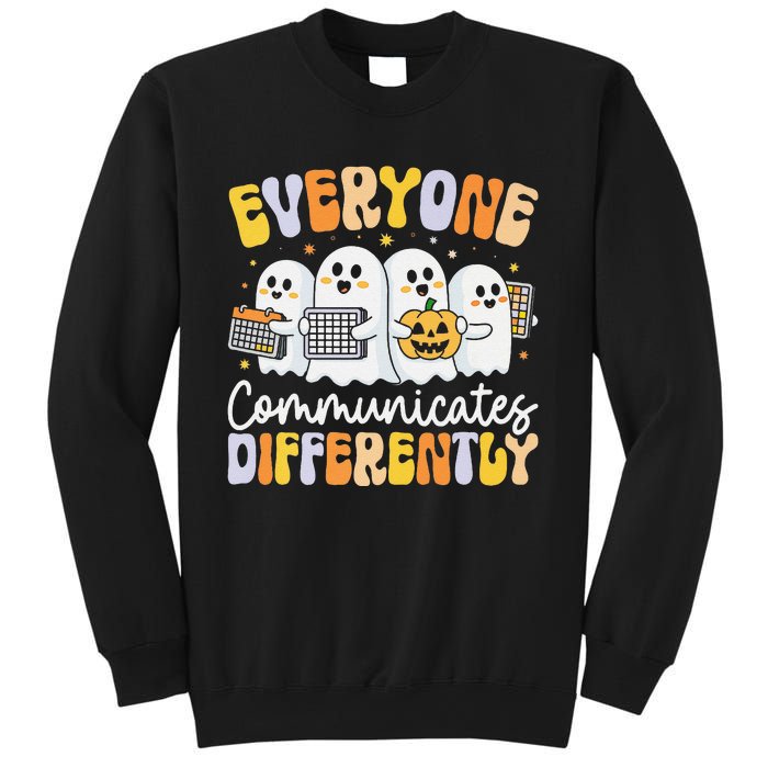 Everyone Communicates Differently Halloween Teacher Sweatshirt