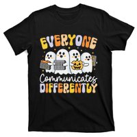 Everyone Communicates Differently Halloween Teacher T-Shirt