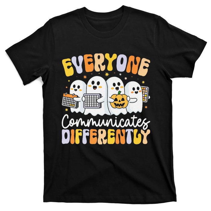 Everyone Communicates Differently Halloween Teacher T-Shirt