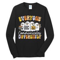 Everyone Communicates Differently Halloween Teacher Tall Long Sleeve T-Shirt