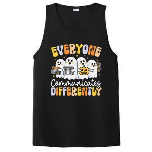 Everyone Communicates Differently Halloween Teacher PosiCharge Competitor Tank