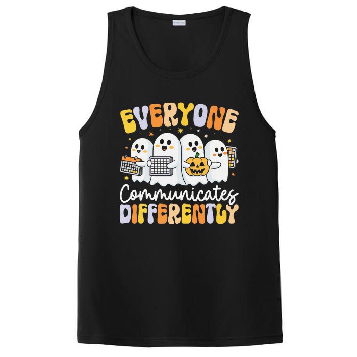 Everyone Communicates Differently Halloween Teacher PosiCharge Competitor Tank