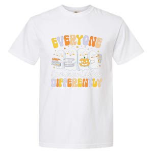 Everyone Communicates Differently Halloween Teacher Garment-Dyed Heavyweight T-Shirt