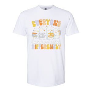 Everyone Communicates Differently Halloween Teacher Softstyle CVC T-Shirt