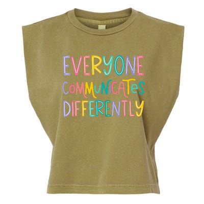 Everyone Communicates Differently Cute Autism Month Garment-Dyed Women's Muscle Tee