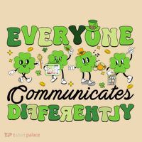 Everyone Communicate Differently Slp St Patricks Day Drawstring Bag