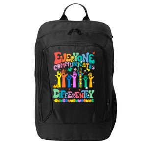 Everyone Communicates Differently Autism City Backpack