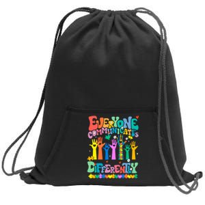 Everyone Communicates Differently Autism Sweatshirt Cinch Pack Bag