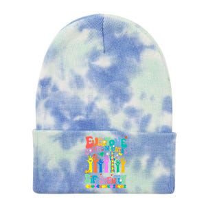 Everyone Communicates Differently Autism Tie Dye 12in Knit Beanie