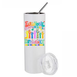 Everyone Communicates Differently Autism Stainless Steel Tumbler