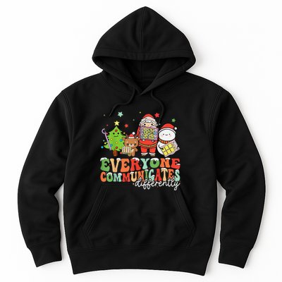 Everyone Communicates Differently Christmas Slp Therapy Hoodie