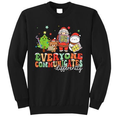 Everyone Communicates Differently Christmas Slp Therapy Sweatshirt