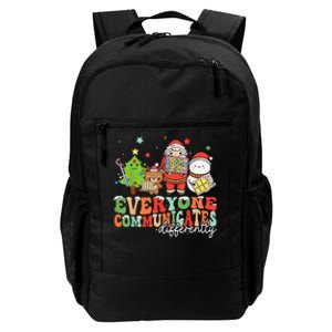 Everyone Communicates Differently Christmas Slp Therapy Daily Commute Backpack