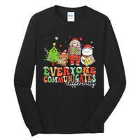 Everyone Communicates Differently Christmas Slp Therapy Tall Long Sleeve T-Shirt