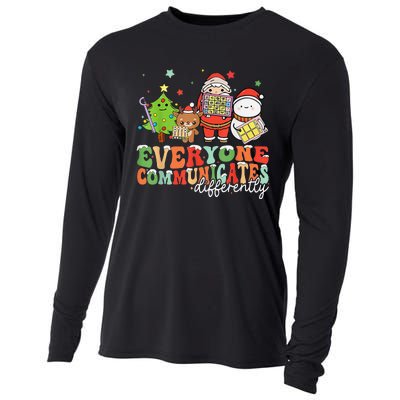 Everyone Communicates Differently Christmas Slp Therapy Cooling Performance Long Sleeve Crew